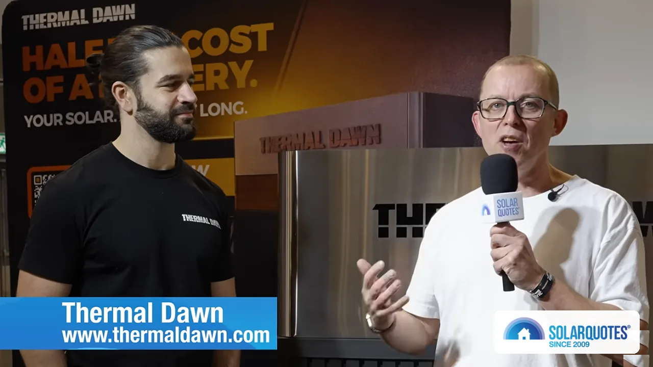 Nick from Thermal Dawn talking with Finn Peacock of SolarQuotes